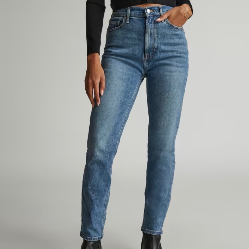 Everlane The Original Cheeky Jean, Worn-in Mid Blue, Ankle